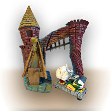 Load image into Gallery viewer, The Bradford Exchange Disney's Tim Burton’s The Nightmare Before Christmas Village Collection Issue #35 "Town Gate with Jack Snowmobile" Figurine Handcrafted & Glows Under Black Light 7-Inches