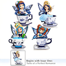 Load image into Gallery viewer, The Bradford Exchange Perfect Romance Blue Willow Romance Teacup Fairy Figurine Collection Handcrafted and Hand-Painted with Cobalt Blue and White Pattern Details Issue #1 by Jasmine Becket-Griffith 5-inches - RCE Global Solutions