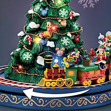 Load image into Gallery viewer, The Bradford Exchange Disney Mickey and Friends Christmas Tree with Lights Music Rotating Train & Snowflake Projection Handcrafted Holiday Decor Tabletop 8-inches - RCE Global Solutions