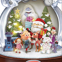 Load image into Gallery viewer, The Hamilton Collection Rudolph the Red-Nosed Reindeer Faceted Crystal Sculpture Illuminated Musical Christmas Decor Collectible 11-Inches
