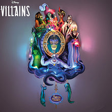 Load image into Gallery viewer, The Bradford Exchange Disney Timeless Treachery Sculptural Cuckoo Wall Clock Features 7 Favorite Villains LED Lights in 4 Colors Music and Changing Magic Mirror Face 22"-Inches - RCE Global Solutions