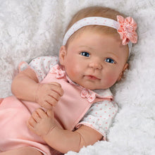Load image into Gallery viewer, The Ashton - Drake Galleries Ava Lifelike TrueTouch® Authentic Silicone Baby Girl Doll with Hand Rooted Hair and Pink Jumper Weighted for Realism Fully Poseable by Master Doll Artist Linda Murray 18"-Inches - RCE Global Solutions