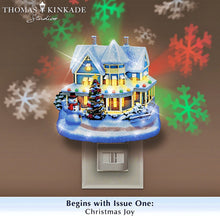 Load image into Gallery viewer, The Bradford Exchange Lights of the Seasons Nightlight Collection Issue #1: Christmas Joy with Illuminated Ceramic Holiday Designs and Color-Changing Light Patterns by Thomas Kinkade 5.5-inches - RCE Global Solutions