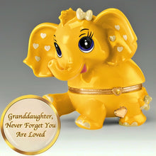 Load image into Gallery viewer, The Bradford Exchange Granddaughter Never Forget You Are Loved Birthstone Music Box Collection Issue #11: NOVEMBER Heirloom Porcelain Elephant with Swarovski Crystal and Plays "You Are My Sunshine" 4.5-inches - RCE Global Solutions