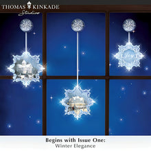 Load image into Gallery viewer, The Bradford Exchange Snow Delightful Ornaments Radiant Joys of the Season Illuminated Ornament Collection Set of 3 Collectible Ornaments with LED Lights Sparkling Glitter Christmas Decoration by Thomas Kinkade - RCE Global Solutions