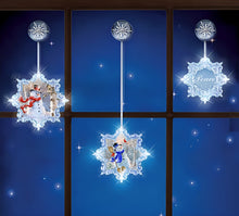 Load image into Gallery viewer, The Bradford Exchange Radiant Joys of the Season Ornament Collection Issue #1 Holiday Delights Set of 3 Handcrafted Illuminated Christmas Window Ornaments with Snowman Portraits & Winter Wildlife by Dona Gelsinger 15.5-Inches - RCE Global Solutions