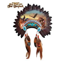 Load image into Gallery viewer, The Bradford Exchange Sacred Tribal Spirits Issue #8 "Masters Of The Summits" Eagle Ceremonial Headdress Wall Decoration with Real Feathers Hand-Painted Beadwork by Ted Blaylock 9.25-inches - RCE Global Solutions