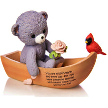 Load image into Gallery viewer, The Hamilton Collection Faithful Fuzzies Forever in My Heart Figurine Issue #3 "Missed Each Day" Hand-Painted Bereavement Bear with Cardinal and Flowers Memorial Keepsake 3.5-inches - RCE Global Solutions
