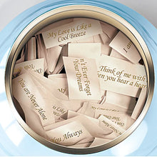 Load image into Gallery viewer, The Bradford Exchange Messages From Heaven Musical Comfort Jar With 365 Messsages Of Hope Heirloom Porcelain with Blue Ombre Finish and 22K-Gold Accents Plays Always In My Heart 7.25-inches - RCE Global Solutions