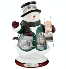 Load image into Gallery viewer, The Bradford Exchange Winter Wonderland Snowman Heirloom Classics Collection Issue #5 Village Christmas Holiday Decoration Figurine by Thomas Kinkade 7-inches