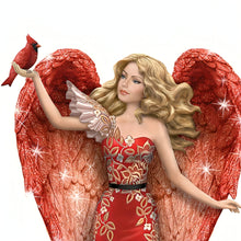 Load image into Gallery viewer, The Hamilton Collection Wings of Peace Figurine Serene Angel Sculpture with Iridescent Wings Hand-Etched Details and Vibrant Cardinal Companion by Nene Thomas 7-inches - RCE Global Solutions