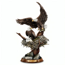Load image into Gallery viewer, The Bradford Exchange Bald Eagle Sculpture Protectors of The Nest Collection Issue #1: Treetop Majesty Hand-Painted American Eagle Collectible in Artist’s Resin 10-inches