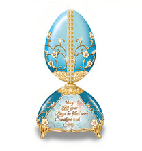 Load image into Gallery viewer, The Bradford Exchange Nature's Harmony Music Box Collection - Sunshine & Song Egg Music Box Issue #1 Handcrafted Heirloom Porcelain with 24K Gold Accents Songbirds by Peter Carl Faberge 6.5-Inches - RCE Global Solutions