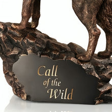 Load image into Gallery viewer, The Bradford Exchange "Call Of The Wild" Bronzed Wolf Sculpture Handcrafted Bronze Effect Resin Hand-painted 10.2-inches - RCE Global Solutions