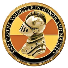 Load image into Gallery viewer, The Bradford Exchange The Lord's Strength Sculpture Collection Issue #15 Glory and Splendor Religious Knight Cold-Cast Bronze with 24K Gold-Plated Challenge Coin 12-inches - RCE Global Solutions