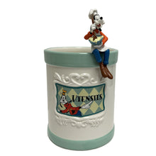 Load image into Gallery viewer, The Bradford Exchange Disney Goofy from Mickey and Friends Kitchen Canister Collection Issue #5 Stoneware Hand-Painted Sculpture 8" to 11" H x 5.25" D - RCE Global Solutions