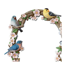 Load image into Gallery viewer, The Bradford Exchange Garden Reflections Oval Wall Mirror Hand-Painted Shatterproof Glass Display Wall-Decor Featuring Sculpted Songbirds Perched On The Frame 20-Inches - RCE Global Solutions