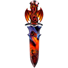 Load image into Gallery viewer, The Bradford Exchange Dragons Lair Knife Realm of Dragons Knife Wall Decor Collection Issue #1 Intricately Detailed Sculptural Dragon Knives Handcrafted Artist's Resin Hand-Painting with Fiery Metallic Tones by Matthew Stawicki 10.5-inches - RCE Global Solutions