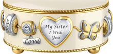 Load image into Gallery viewer, The Bradford Exchange My Sister I Wish You Porcelain Music Box Embelished with Jewelry Charm Theme and 22K Accents of Gold Silver Plays Melody You are So Beautiful 4"-Inches - RCE Global Solutions