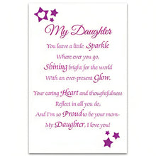 Load image into Gallery viewer, The Bradford Exchange My Daughter Sparkle And Shine Personalized Music Box Engravable Glass Keepsake with Filigree Design Plays 'You Are So Beautiful' Heart Charm Includes Poem Card 3.75" L x 3.5" H - RCE Global Solutions