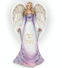 Load image into Gallery viewer, The Hamilton Collection Amazing Grace, How Sweet the Sound Angel FigurineHandcrafted & Hand-Painted Collectible with Glittered Wings, Faith-Inspired Design & Painter of Light Colors Religious Decor by Thomas Kinkade 7-inches