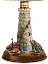 Load image into Gallery viewer, Thomas Kinkade Lamp with The Village Lighthouse Artwork On Shade and Lighthouse Base by The Bradford Exchange - RCE Global Solutions