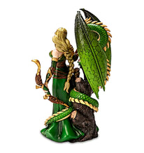Load image into Gallery viewer, The Bradford Exchange Dragon Realms Sculpture Collection Issue #1:cForest Realm Fellowship Handcrafted Elfin Princess Aisling & Forest Dragon Willowfang Fantasy Artwork 8.25-inches - RCE Global Solutions