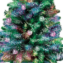 Load image into Gallery viewer, The Bradford Exchange Thomas Kinkade Holiday Sparkle Tabletop Christmas Tree Decoration Color Changing Fiber Optic Lights Illuminated Sculpted Village Star Topper Rotating Train 8 Melodies 18-Inches - RCE Global Solutions