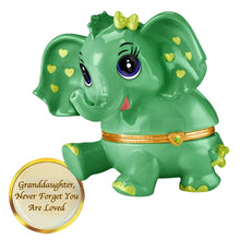 Load image into Gallery viewer, The Bradford Exchange Granddaughter, Never Forget You Are Loved Birthstone Music Box Collection Issue #8: AUGUST Heirloom Porcelain Elephant with Swarovski Crystal and Plays "You Are My Sunshine" 4.5-inches - RCE Global Solutions