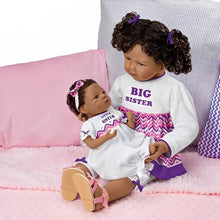 Load image into Gallery viewer, The Ashton - Drake Galleries A Sister's Love Child And Baby So Truly Real® Lifelike With RealTouch® Vinyl Skin African American Wear Hand-Finished Outfits Poseable Doll Set by Waltraud Hanl 24-inches - RCE Global Solutions
