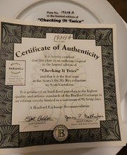 Load image into Gallery viewer, The Bradford Exchange Checking it Twice Santa's On His Way Christmas Plate Christmas Decorations by Artist Scott Gustafsonsd 8.25-Inches - RCE Global Solutions