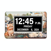 Load image into Gallery viewer, The Bradford Exchange Keep Time with Playful Kitties Easy-Read Digital Clock Featuring Adorable Kitten Art Handcrafted with LED Display USB Charging Port and Remote Control by Jurgen Scholz 9.5" W x 7" H - RCE Global Solutions