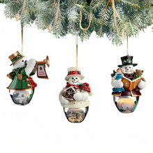 Load image into Gallery viewer, The Bradford Exchange Snow-Bell Holidays Ornaments #3 Set of 3 Christmas Decoration by Thomas Kinkade 3.5-inches - RCE Global Solutions