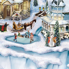 Load image into Gallery viewer, The Bradford Exchange Santa's Inspiration: Musical Illuminated Miniature Village Figurine Christmas Decoration by Thomas Kinkade 17-Inches - RCE Global Solutions