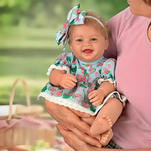 Load image into Gallery viewer, The Ashton-Drake Galleries Sweet Summer Smiles Baby Doll Handcrafted Realistic Doll with RealTouch® Vinyl Skin Hand-Rooted Hair Weighted Cloth Body and Watermelon-Print Outfit from Sweet Summer Memories Annual Collection by Ping Lau 16.5" - RCE Global Solutions
