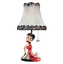 Load image into Gallery viewer, The Bradford Exchange Betty Boop "De-light-fully Dolled Up" Accent Lamp with Glam Red Gown Handcrafted Corset Lampshade and FREE Light Bulb 18-Inches - RCE Global Solutions