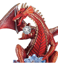 Load image into Gallery viewer, The Hamilton Collection Youngblood Guardian Red Dragon Figurine With Svenka Crystal 7.75-Inches - RCE Global Solutions