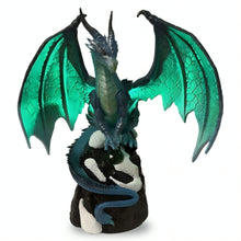 Load image into Gallery viewer, The Bradford Exchange Ancient Mysteries Dragon Sculpture Collection Issue #12: Frostbite Light Up Fantasy Dragon Figurine with LED Wings Hand-Painted Collectible Decor with Faux Jewel 11-inches