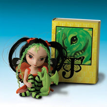 Load image into Gallery viewer, The Ashton - Drake Galleries Onyx Dragon Fairy Figurine Doll with Matchbox Home from the Dragonling Darlings Collection by Fantasy Artist Jasmine Becket-Griffith 3"-inches - RCE Global Solutions