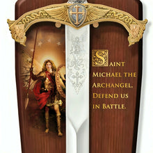 Load image into Gallery viewer, The Bradford Exchange Archangels of the Lord Sword Wall Decor Collection Religious Set of Intricately Crafted Stainless Steel Swords with Heroic Archangel Artwork by Howard David Johnson 12" W x 42" L - RCE Global Solutions