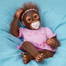 Load image into Gallery viewer, The Ashton - Drake Galleries Cooing Cora Baby Girl Monkey Doll Coos and Breathes So Truly Real® Lifelike Hand Applied Mohair RealTouch® Vinyl Skin Fully Weighted and Poseable for Realism 18-inches
