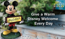 Load image into Gallery viewer, The Bradford Exchange Disney Mickey Mouse Fully Sculpted Solar Powered Outdoor Welcome Sign With Built in Light Sensing Solar Panel UV and Water Resistant 16"-Inches - RCE Global Solutions