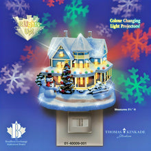 Load image into Gallery viewer, The Bradford Exchange Lights of the Seasons Nightlight Collection Issue #1: Christmas Joy with Illuminated Ceramic Holiday Designs and Color-Changing Light Patterns by Thomas Kinkade 5.5-inches - RCE Global Solutions