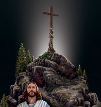Load image into Gallery viewer, The Bradford Exchange Thomas Kinkade Studios He Is Risen Sculpture Jesus Christ's Resurrection Hand-painted & Handcrafted with Realistic Stone-like Texture Illuminated Decor 10-inches