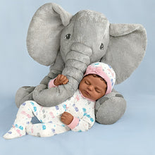 Load image into Gallery viewer, The Ashton - Drake Galleries Nia Lifelike So Truly Real® African American Black Baby Girl Doll and Plush Elephant Set with Soft RealTouch® Vinyl Skin by Master Doll Artist Violet Parker 16"-Inches - RCE Global Solutions