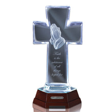 Load image into Gallery viewer, The Bradford Exchange Prince Of Peace Glass Cross Religious Sculpture Lord Cross Collection Issue #2 by Louis Comfort Tiffany & Renee Lalique 11-inches - RCE Global Solutions
