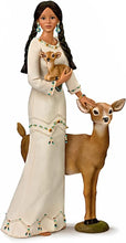 Load image into Gallery viewer, The Ashton-Drake Galleries Dyani Deer Maiden of The Morning Star Native American Poseable Portrait Doll with Deer Figures and Hand Sewn Beaded Illuminated LED Shawl 21"-Inches - RCE Global Solutions