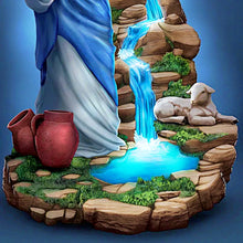 Load image into Gallery viewer, The Bradford Exchange The Good Shepherd Light of Faith Illuminated Sculpture Handcrafted Religious Home Décor with Crystalline Water Feature 12-inches - RCE Global Solutions