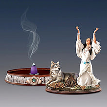 Load image into Gallery viewer, The Bradford Exchange Guiding Spirits with lavender-scented Incense Burner Sculpture from Mystic Maidens Incense Burner Collection 5" W x 7" H - RCE Global Solutions