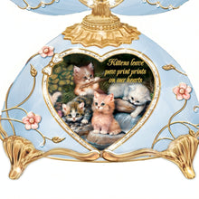 Load image into Gallery viewer, The Bradford Exchange Kittens Leave Pawprints on Our Hearts Jeweled Heirloom Porcelain® Musical Egg Featuring 22K Gold Over 80 Faux Gems and Hand-Painted Sculpture of Frolicking Kittens Plays 'Für Elise Handcrafted in Fabergé Style by Jürgen Scholz 6.5" - RCE Global Solutions